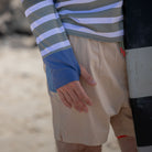 all-groups Thumb hole detail of mens beach wear rash guard long sleeve.